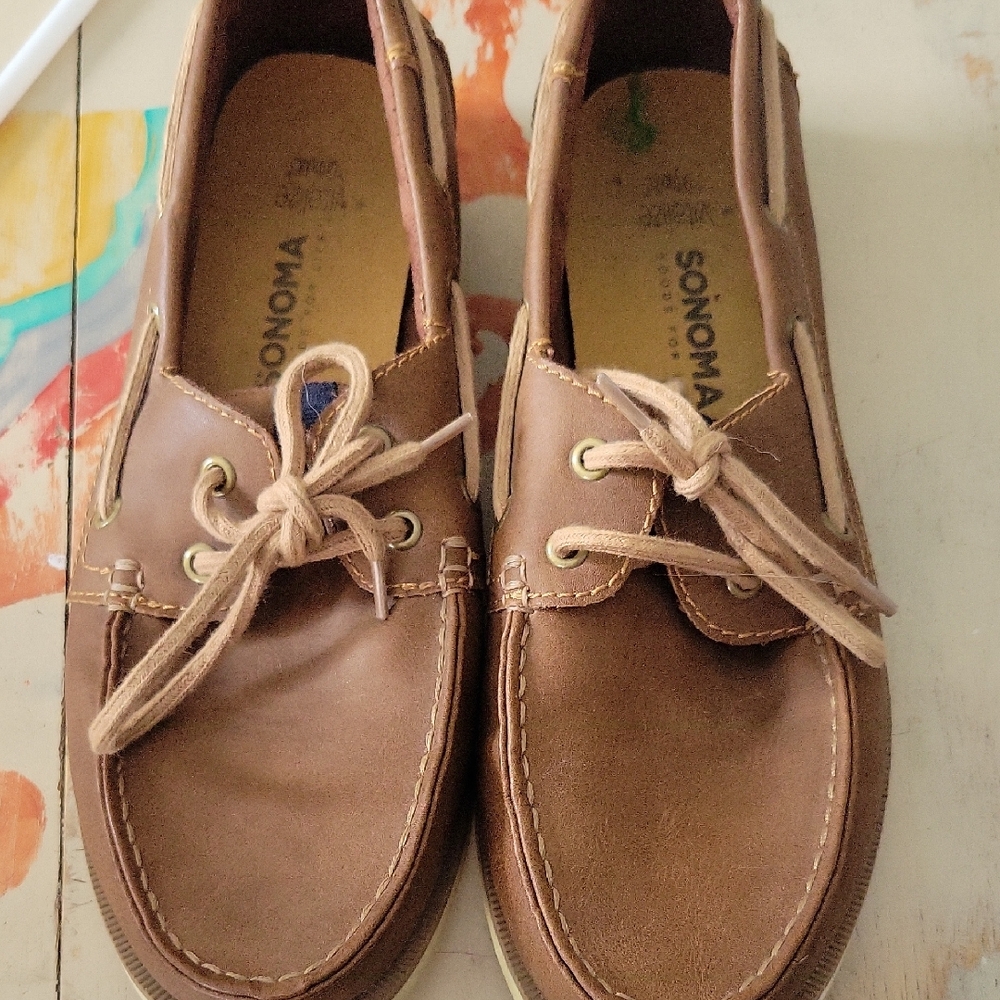 Sonoma Men's Brown Leather Boat Shoes